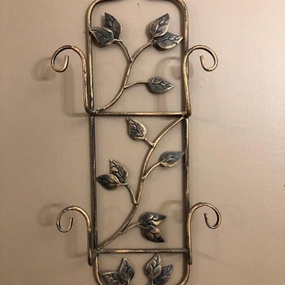 Vintage Plate Rack Wall Mount 2 Plate Antique Bronze - Picture 2 of 6